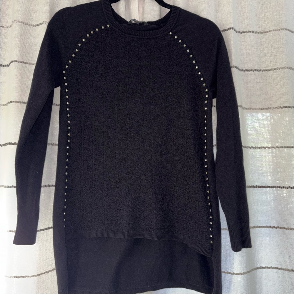 Rock & Republic Black Studded Sweater Tunic Women's Size Medium